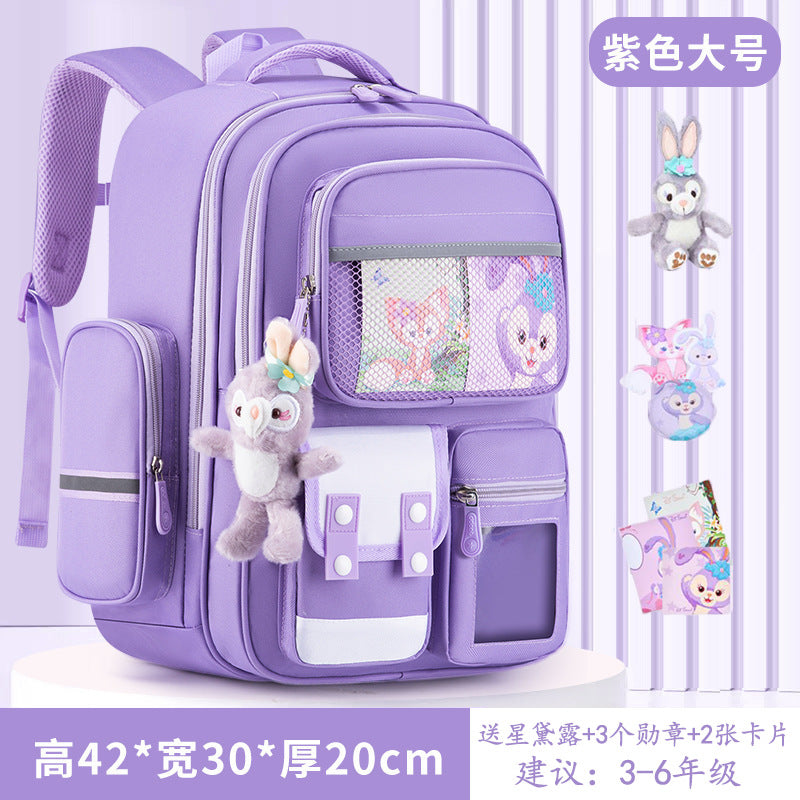 2023 new primary school school bag spine protection to reduce the burden of 123 to 6th grade children's school bag waterproof backpack by My Store