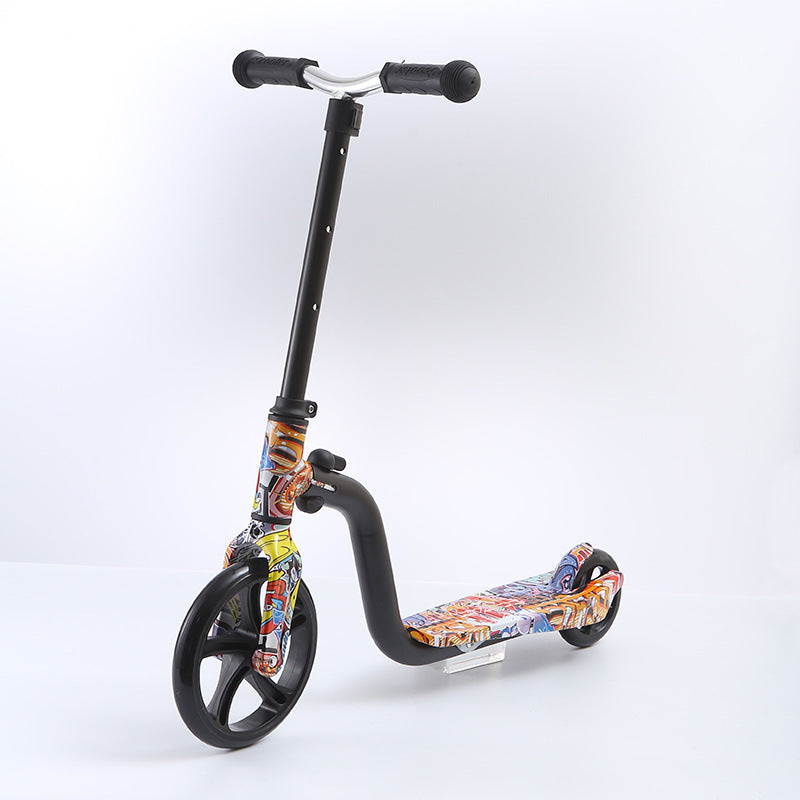 Two Wheel Kids Scooter 3-6-9 Year Old Kids Toy Slider Graffiti Big Wheel Foldable Scooter Wholesale