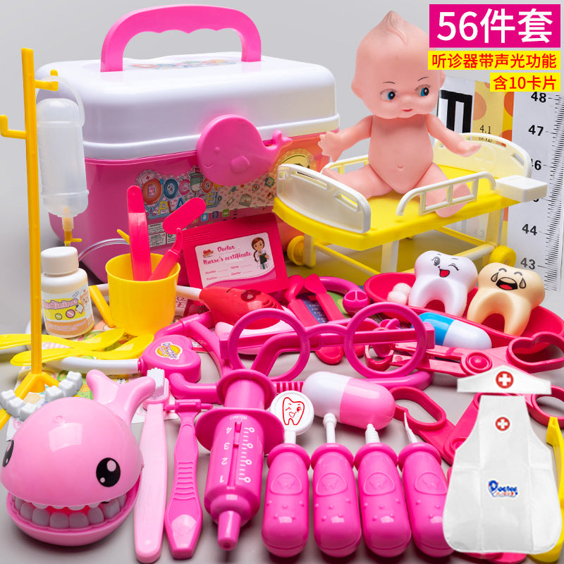 Kids doctor play house playset girls simulation nurse stethoscope injection baby medical toolbox
