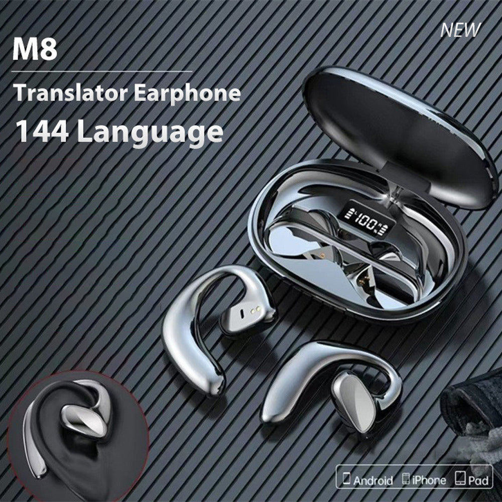 M8 INTELLIGENT AI TRANSLATION BLUETOOTH HEADSET CROSS-BORDER AMAZON TIKTOK POPULAR REAL-TIME SIMULTANEOUS INTERPRETATION TRANSLATION HEADSET