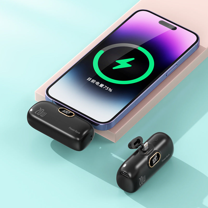 Cross-border KC wholesale capsule 5000mah power bank small portable digital display mobile power supply logo printing by My Store