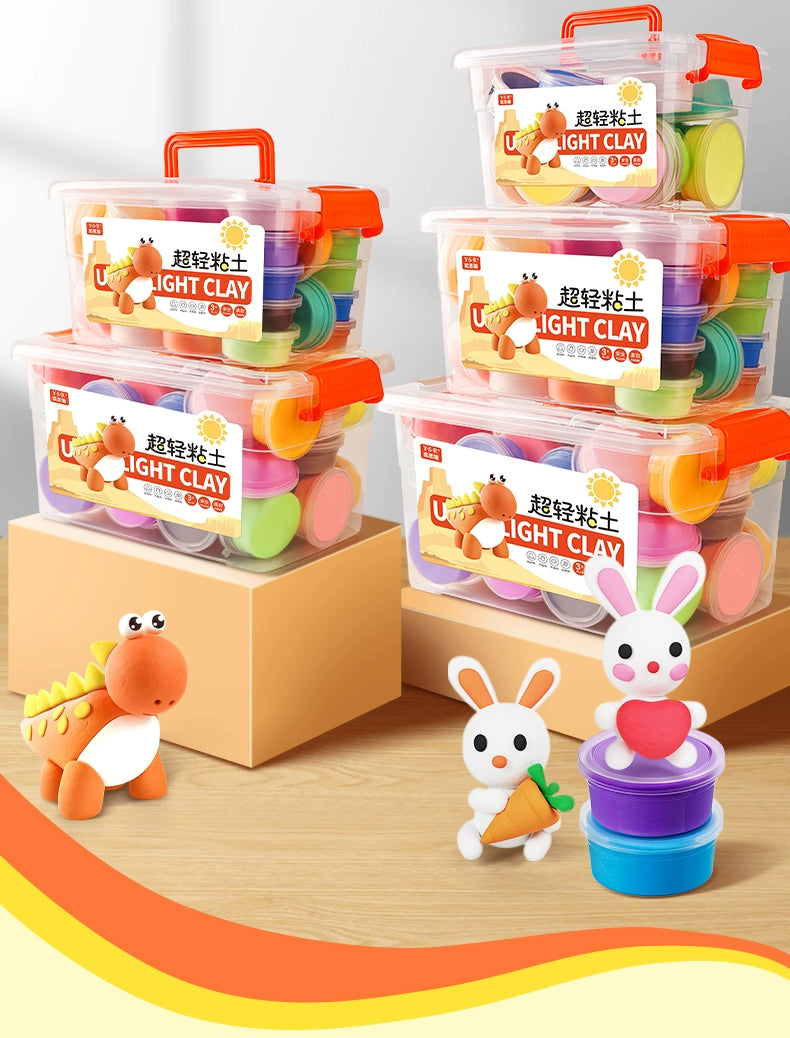 Ultra light clay children's environmental protection dough 24 color plasticine space light clay kindergarten 36 handmade DIY toys