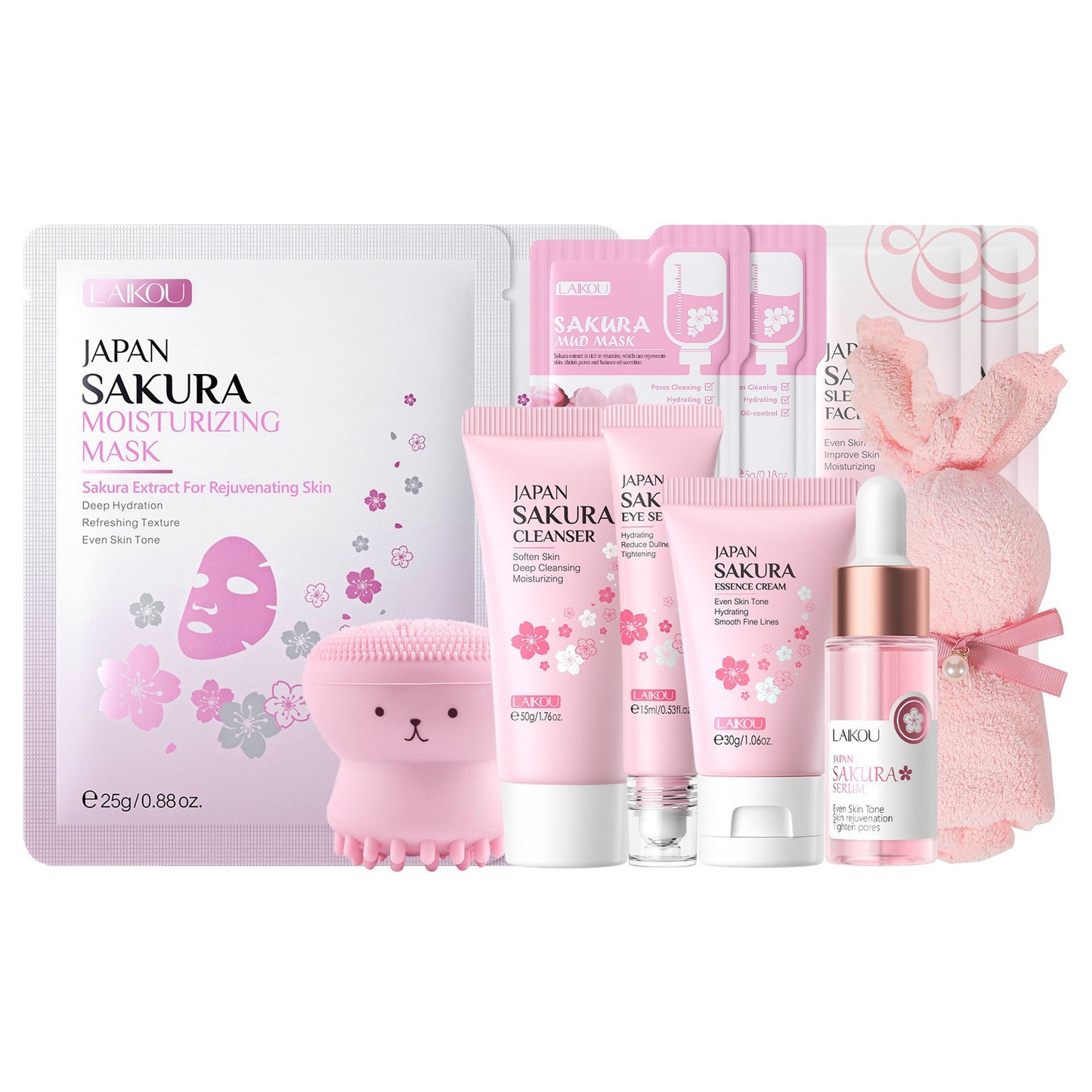 Cross-border full English LAIKOU cherry blossom series skin care set combination facial care full set of hydration manufacturers in stock