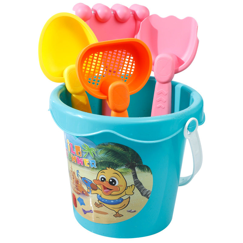 Kids Thickened Plastic Beach Bucket Beach Shovel Water Playing Castle Bucket Playset Baby Sand Digging Tools by My Store