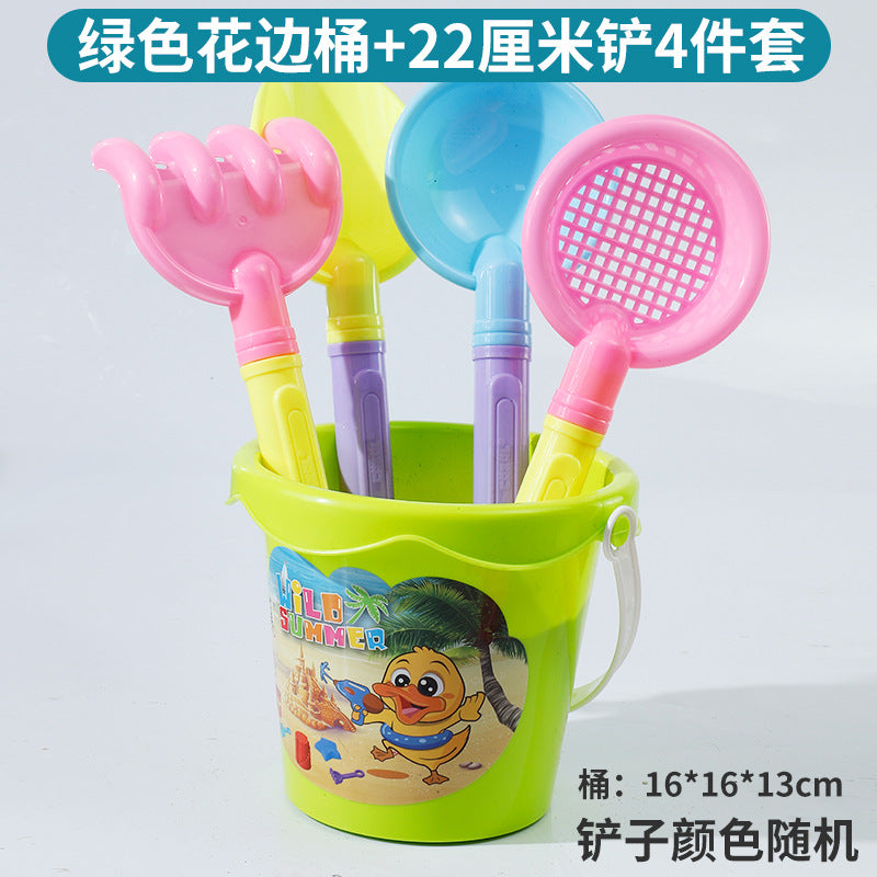 Kids Thickened Plastic Beach Bucket Beach Shovel Water Playing Castle Bucket Playset Baby Sand Digging Tools by My Store