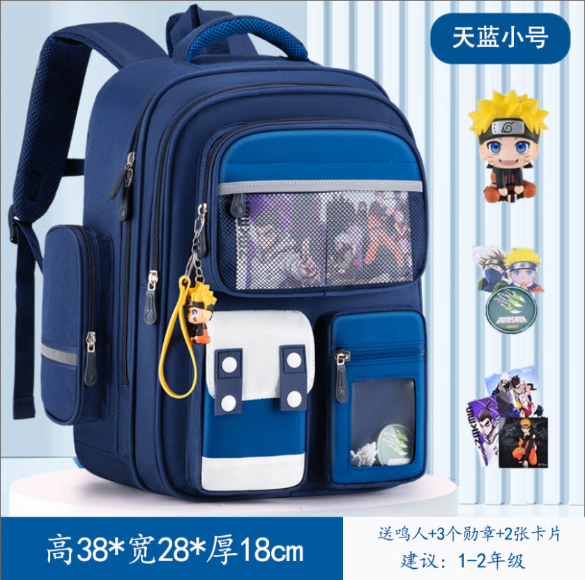 2023 new primary school school bag spine protection to reduce the burden of 123 to 6th grade children's school bag waterproof backpack by My Store