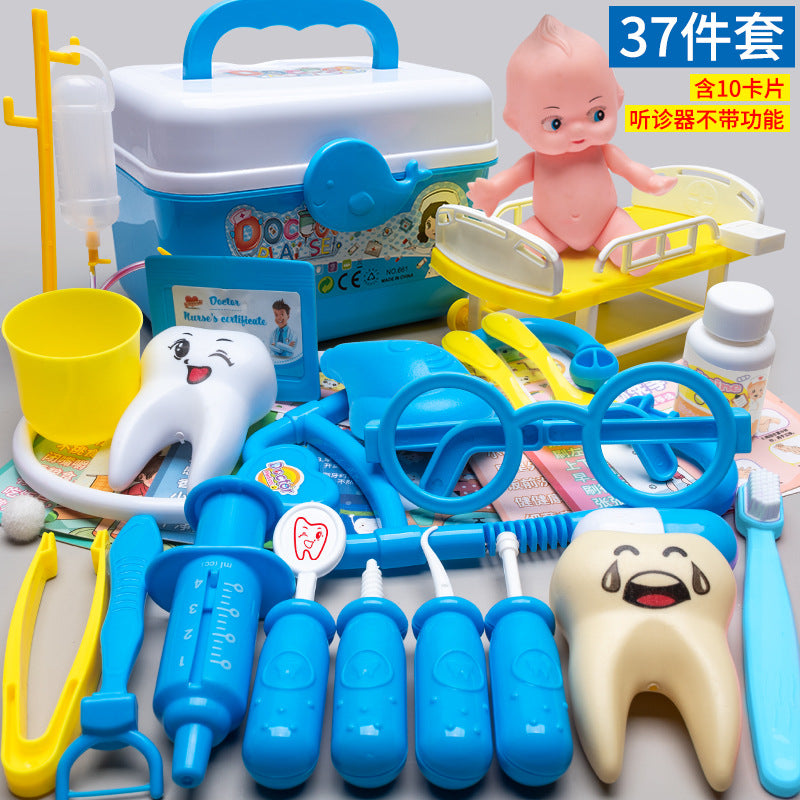 Kids doctor play house playset girls simulation nurse stethoscope injection baby medical toolbox