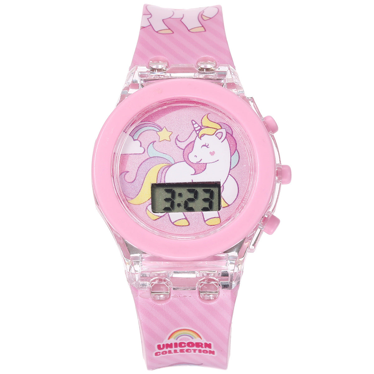 New Kids Glow Watch Unicorn Luminous Silicone Electronic Watch Plus Bracelet (2pcs set)