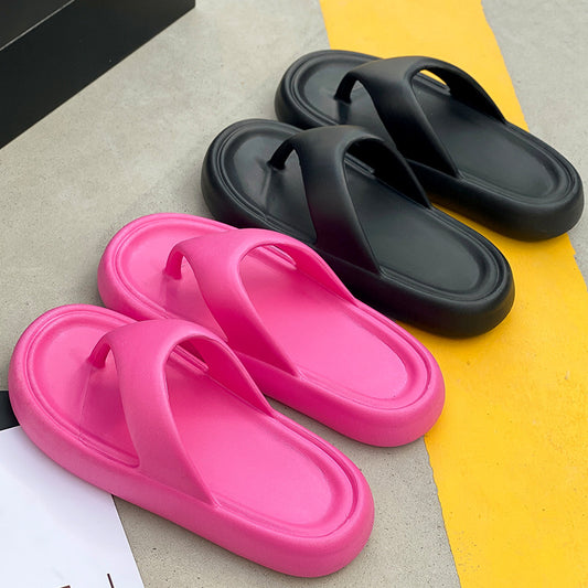 Wholesale-stepping touching flip-flops women's eva summer wear slippers men's thick-soled non-slip couple soft-soled sandwiched sand by My Store