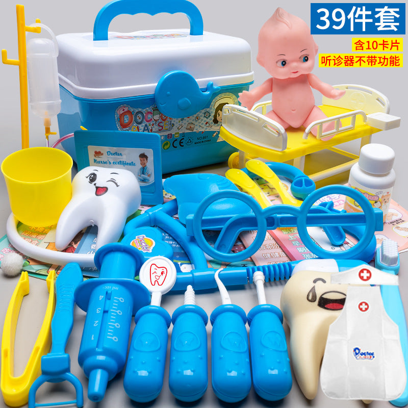 Kids doctor play house playset girls simulation nurse stethoscope injection baby medical toolbox