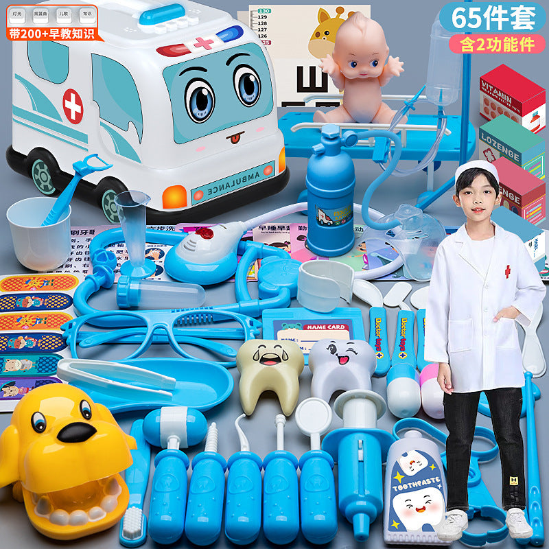 Kids Doctor Playset Tool Medical Box Boy Girl Play Home Nurse Injection Stethoscope Baby