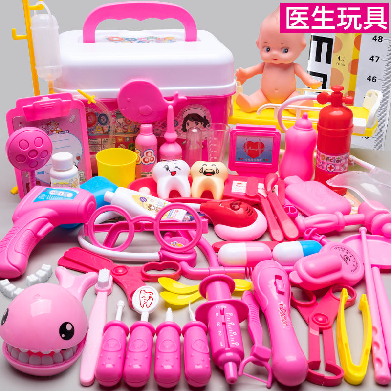 Kids doctor play house playset girls simulation nurse stethoscope injection baby medical toolbox