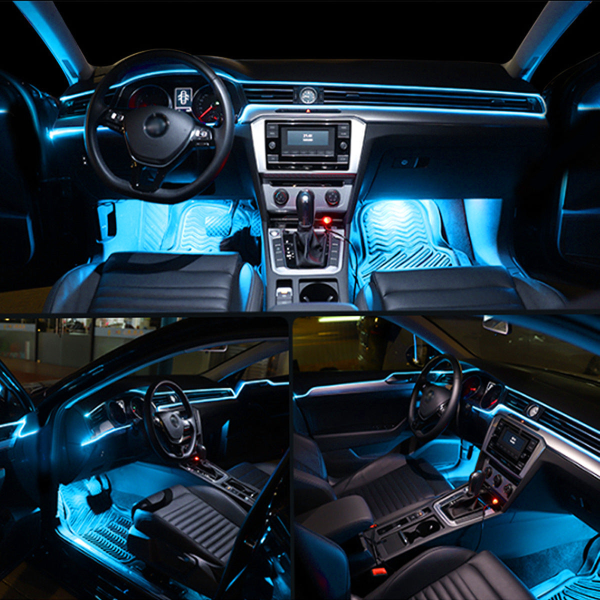 Car LED ambient lighting: RGB 16 million color fiber optic ambient lights, music rhythm lights, interior ambient lighting, full-vehicle ambient lighting