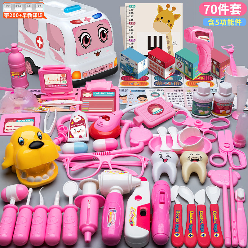 Kids Doctor Playset Tool Medical Box Boy Girl Play Home Nurse Injection Stethoscope Baby