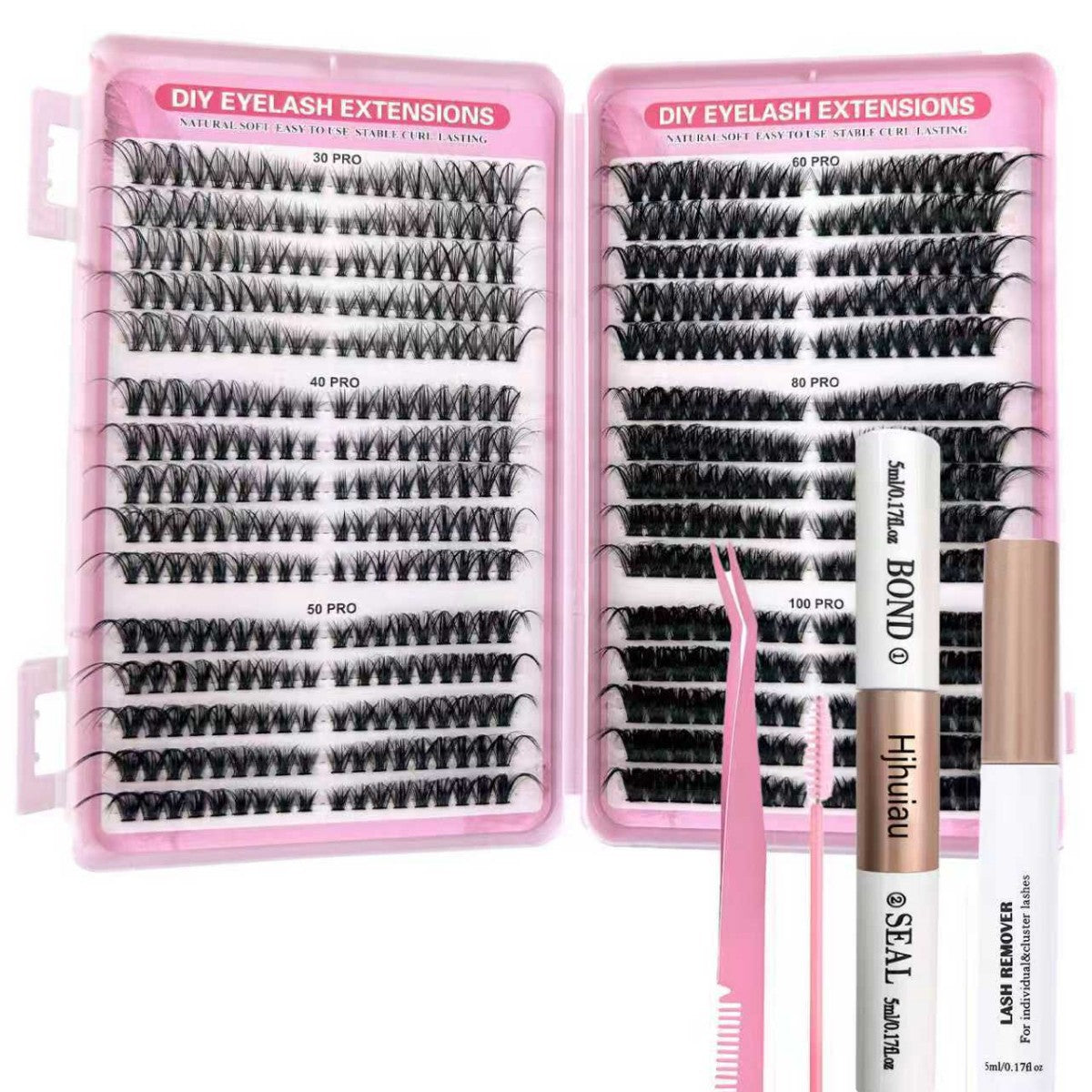 Cross-border 570 clusters DIY segmented false eyelashes European and American hair eyelashes book eyelashes natural D curled eyelashes