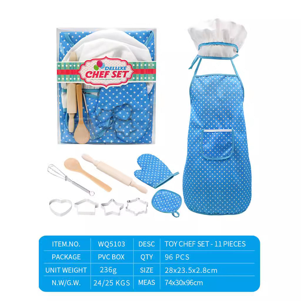 Kids play house, kitchen, baking toys, cooking, cooking, cake, apron, gloves, hat set, ice cream