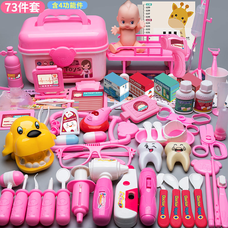 Kids Doctor Playset Tool Medical Box Boy Girl Play Home Nurse Injection Stethoscope Baby