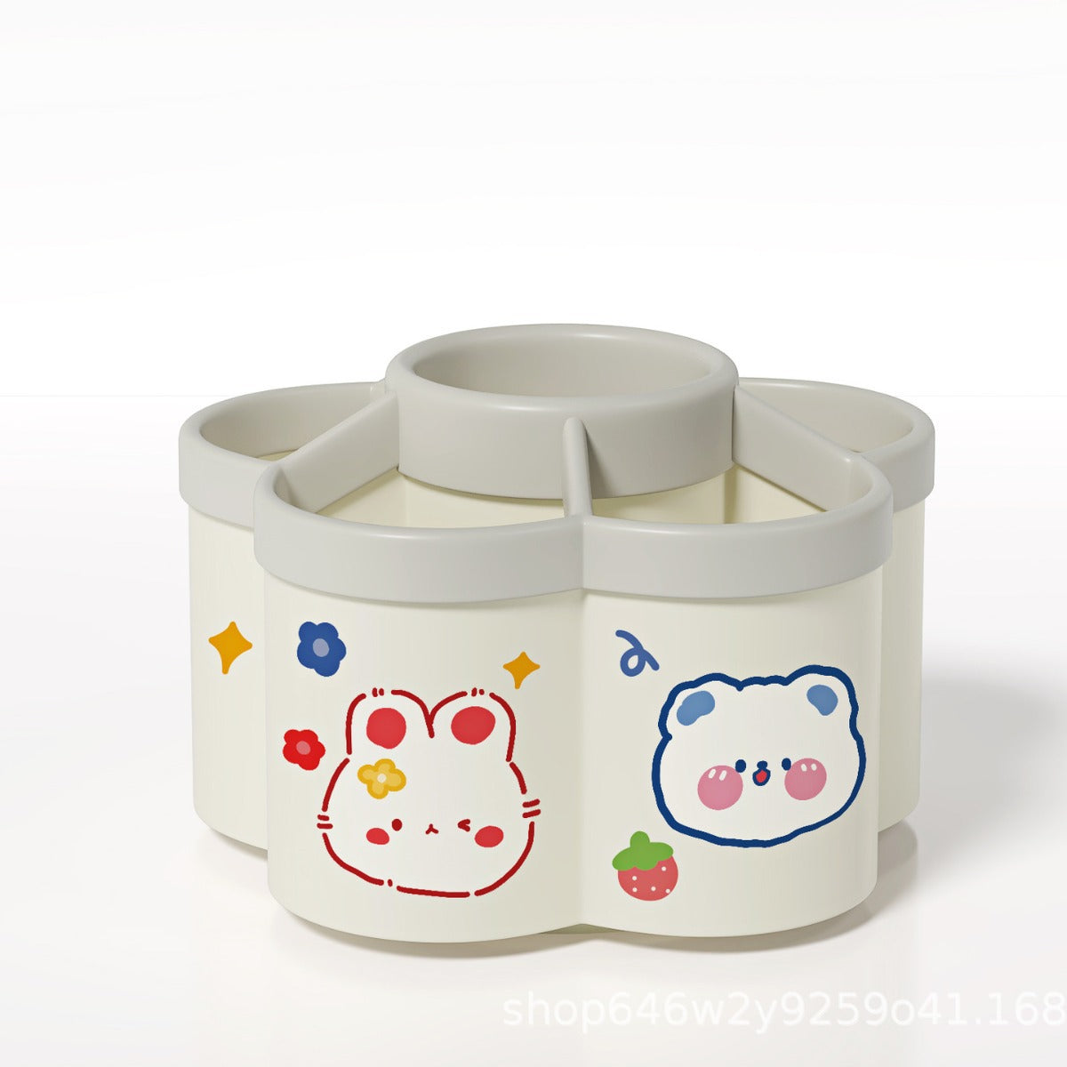 Rotating pen holder multi-function, large-capacity desktop thickened pen holder storage box, student pen holder creative, cute and cartoon by My Store