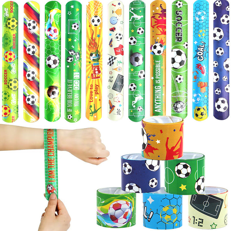 PVC Football Slap Bracelet World Cup Kids Birthday Party Decoration Gift Party Bracelet Classroom Gift