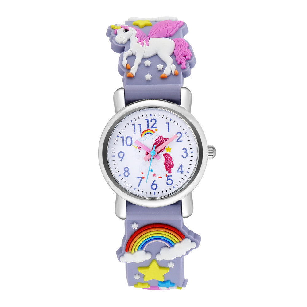 New Kids Glow Watch Unicorn Luminous Silicone Electronic Watch Plus Bracelet (2pcs set)