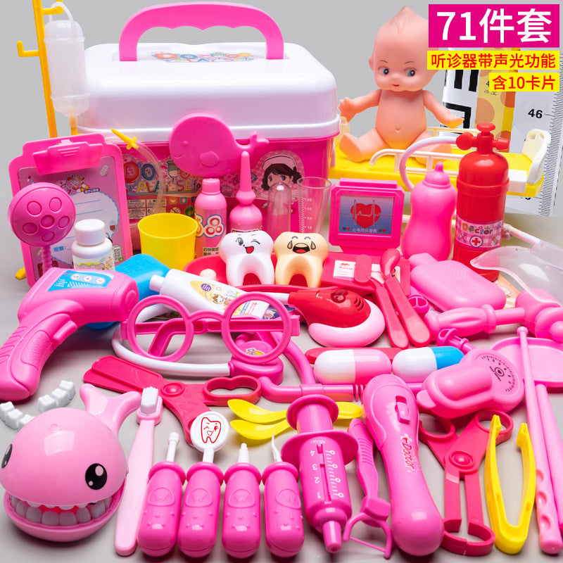 Kids doctor play house playset girls simulation nurse stethoscope injection baby medical toolbox