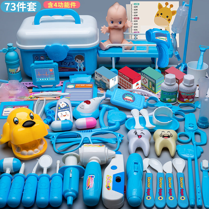 Kids Doctor Playset Tool Medical Box Boy Girl Play Home Nurse Injection Stethoscope Baby