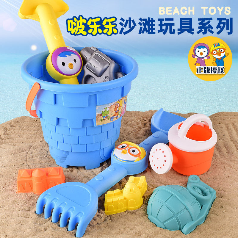 Porole Children's Beach Toys Bangbanglong Beach Bucket Playing Hourglass Playing Sand Playing Water Digging Sand Shovel Tool Set by My Store