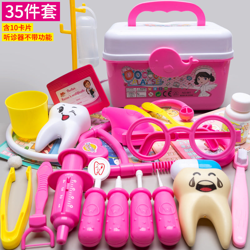 Kids doctor play house playset girls simulation nurse stethoscope injection baby medical toolbox