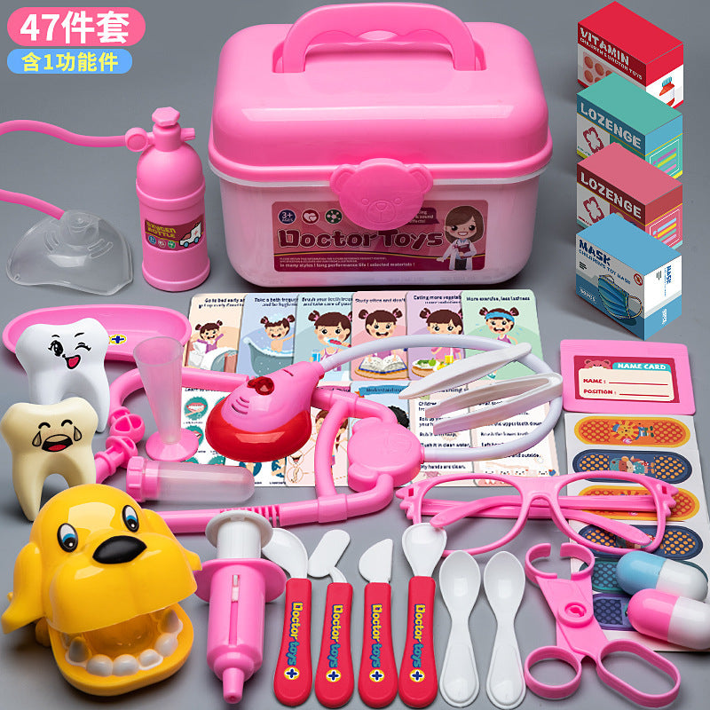 Kids Doctor Playset Tool Medical Box Boy Girl Play Home Nurse Injection Stethoscope Baby
