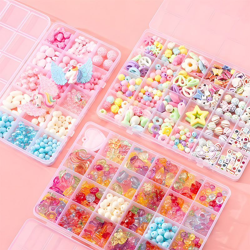 Clearance Kids Beaded Toys Girls Wear Beads DIY Handmade Material Bags Bracelets Necklaces Jewelry Gifts