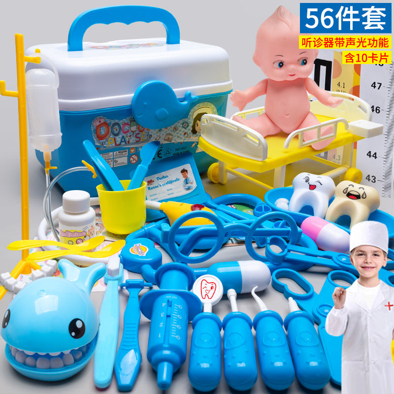 Kids doctor play house playset girls simulation nurse stethoscope injection baby medical toolbox