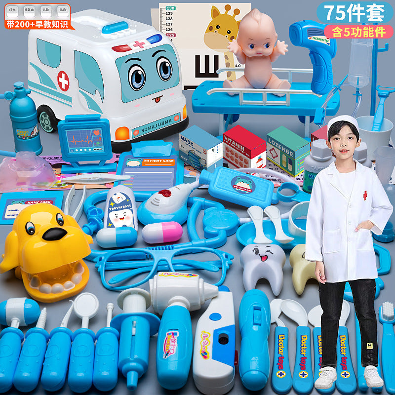 Kids Doctor Playset Tool Medical Box Boy Girl Play Home Nurse Injection Stethoscope Baby