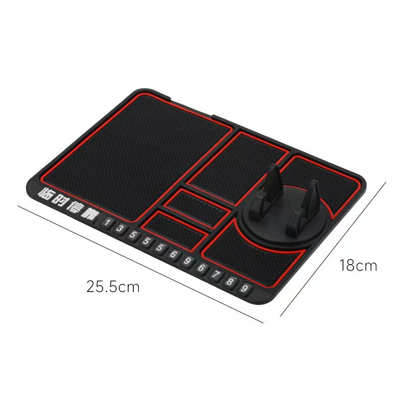 Car multi-function mobile phone holder, anti-slip mat, car navigation support frame, instrument panel, temporary parking sign four-in-one by My Store