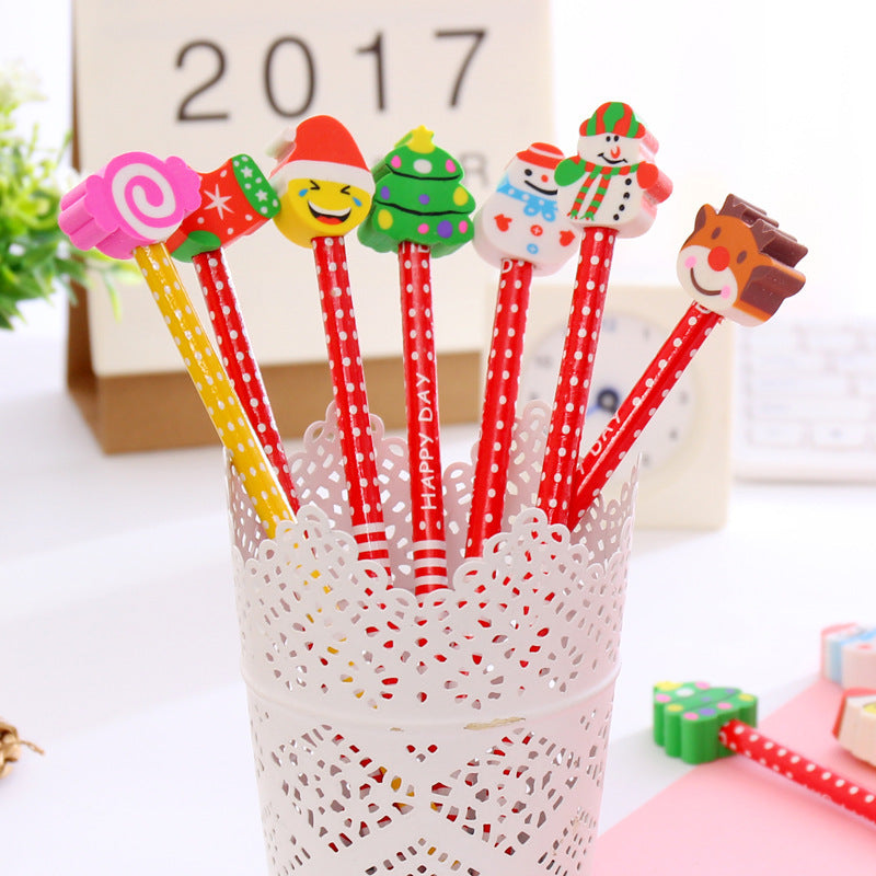 Cute cartoon with eraser pencil kindergarten Xi supplies elementary school students exam HB gift prize gift by My Store