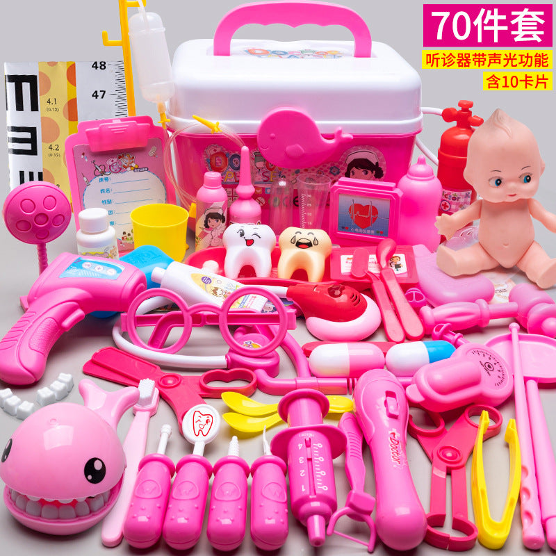 Kids doctor play house playset girls simulation nurse stethoscope injection baby medical toolbox