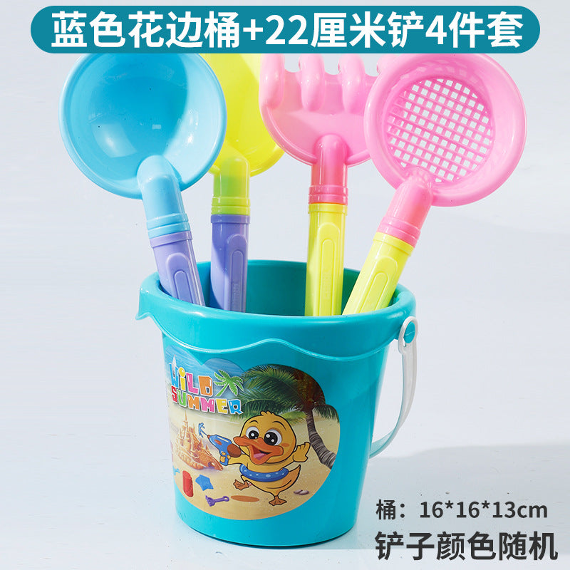 Kids Thickened Plastic Beach Bucket Beach Shovel Water Playing Castle Bucket Playset Baby Sand Digging Tools by My Store