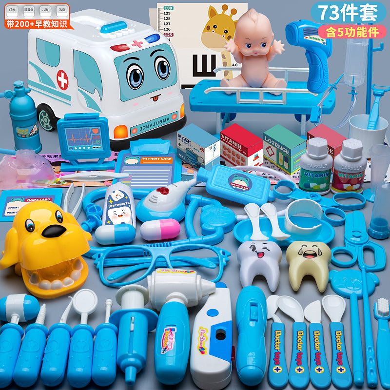 Kids Doctor Playset Tool Medical Box Boy Girl Play Home Nurse Injection Stethoscope Baby