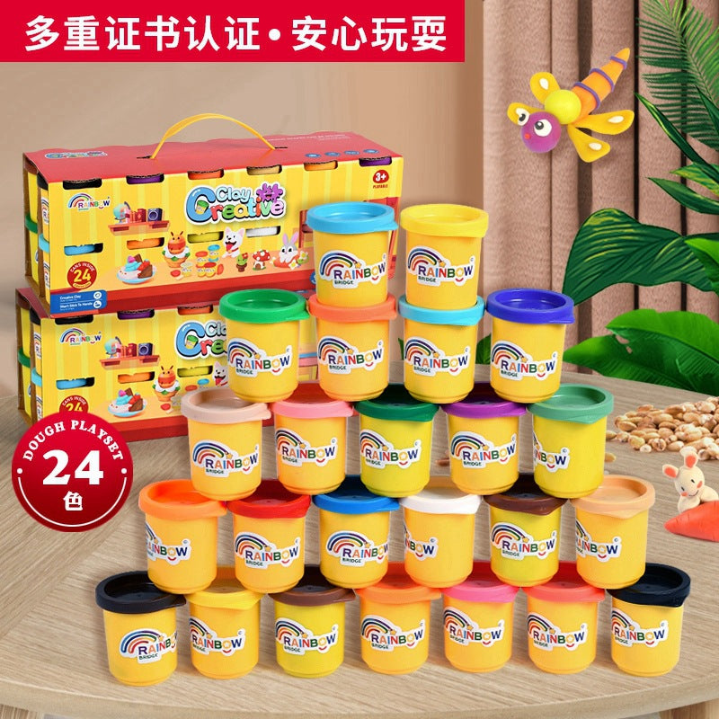 Children's plasticine, dough, light clay, baby toys, 12 colors, 24 colors, clay storage bucket