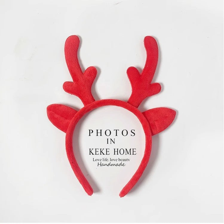 Christmas Dress Up Deer Antler Scrunchie Women Hairpin Cute Cartoon Elk Headband Adult Kids Activity Show Headwear