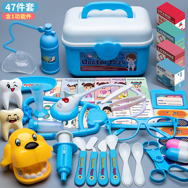 Kids Doctor Playset Tool Medical Box Boy Girl Play Home Nurse Injection Stethoscope Baby