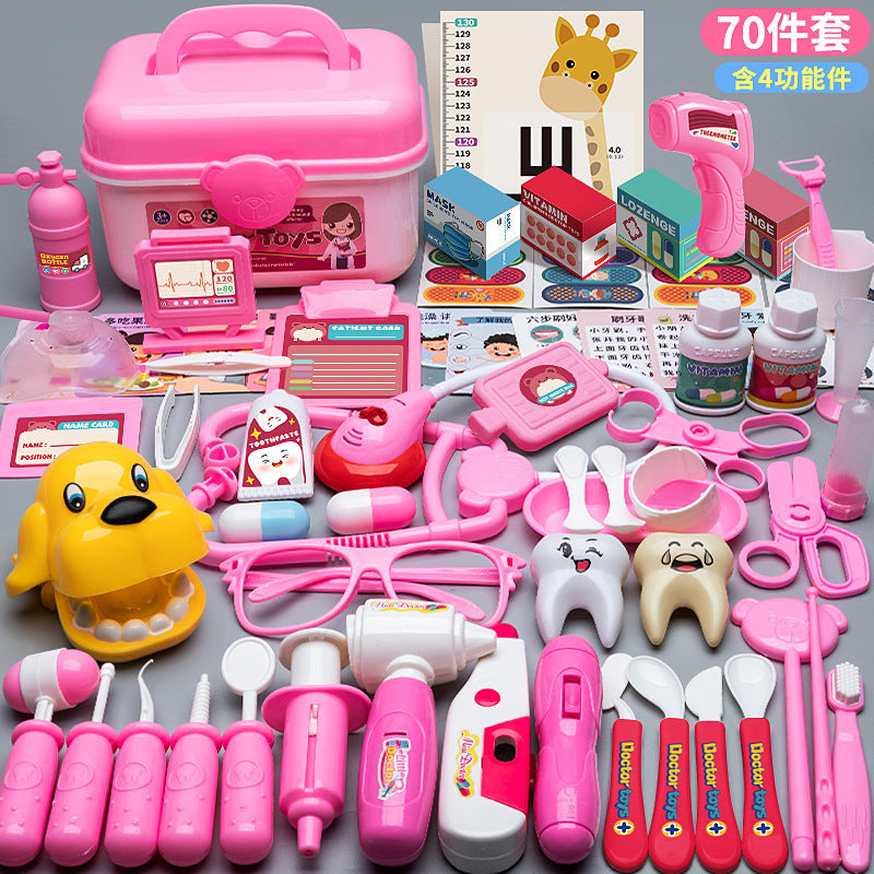 Kids Doctor Playset Tool Medical Box Boy Girl Play Home Nurse Injection Stethoscope Baby