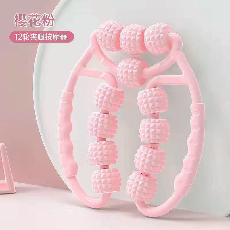 Popular ring clamp calf roller yoga training deep massage leg shaping hot selling portable 12-wheel relaxer by My Store