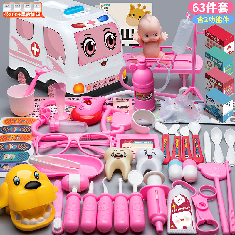 Kids Doctor Playset Tool Medical Box Boy Girl Play Home Nurse Injection Stethoscope Baby