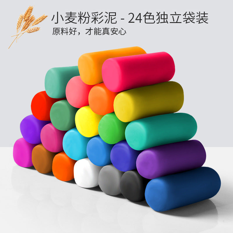 Children's plasticine, dough, light clay, baby toys, 12 colors, 24 colors, clay storage bucket
