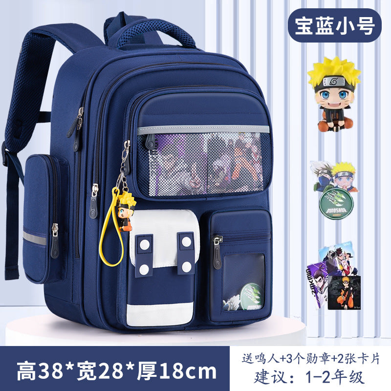 2023 new primary school school bag spine protection to reduce the burden of 123 to 6th grade children's school bag waterproof backpack by My Store