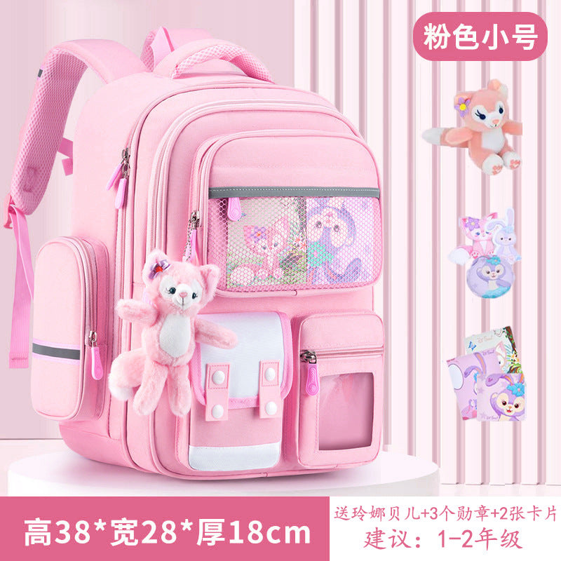 2023 new primary school school bag spine protection to reduce the burden of 123 to 6th grade children's school bag waterproof backpack by My Store