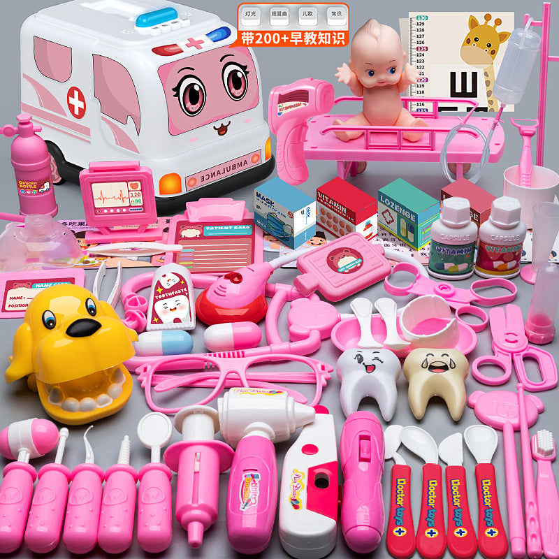 Kids Doctor Playset Tool Medical Box Boy Girl Play Home Nurse Injection Stethoscope Baby
