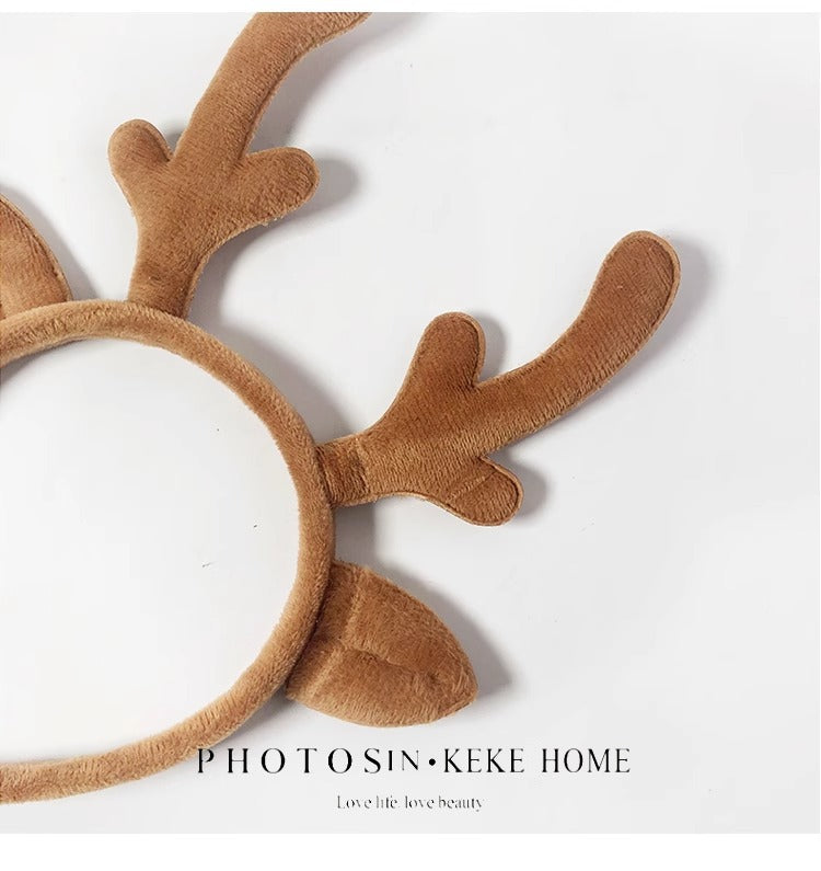 Christmas Dress Up Deer Antler Scrunchie Women Hairpin Cute Cartoon Elk Headband Adult Kids Activity Show Headwear
