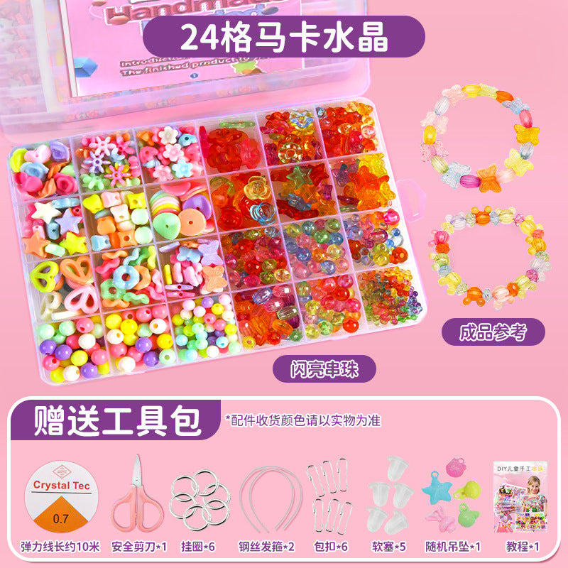 Clearance Kids Beaded Toys Girls Wear Beads DIY Handmade Material Bags Bracelets Necklaces Jewelry Gifts