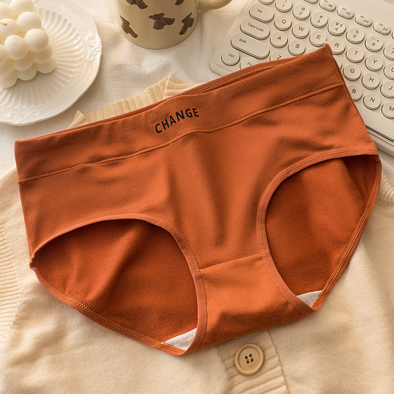 Women's underwear 10A antibacterial crotch girls four seasons without leaving a trace mid-waist simple macaron color girl's briefs